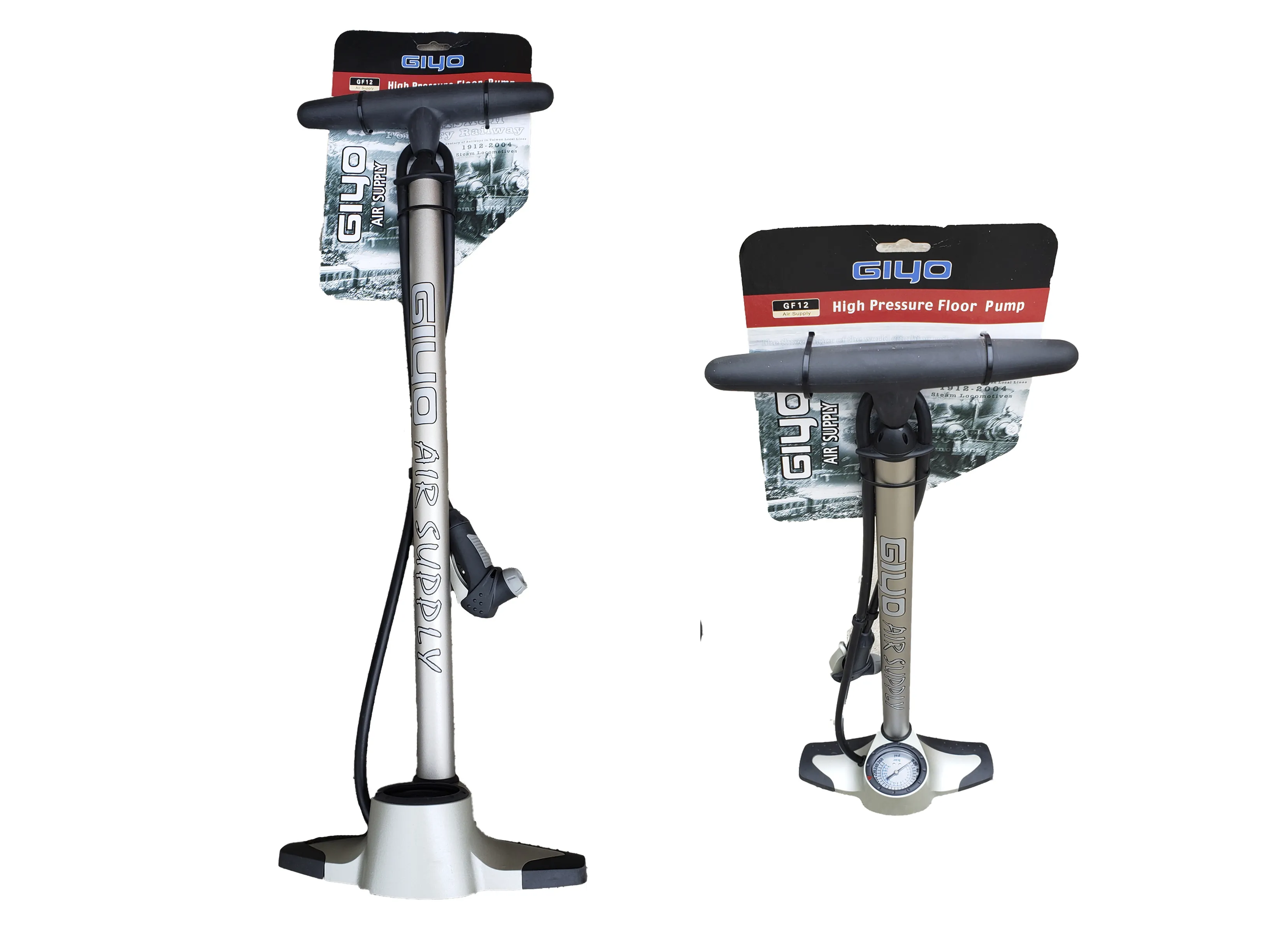 Inflador Giyo de pie Air Supply GF-12 valvula inteligente con medidor