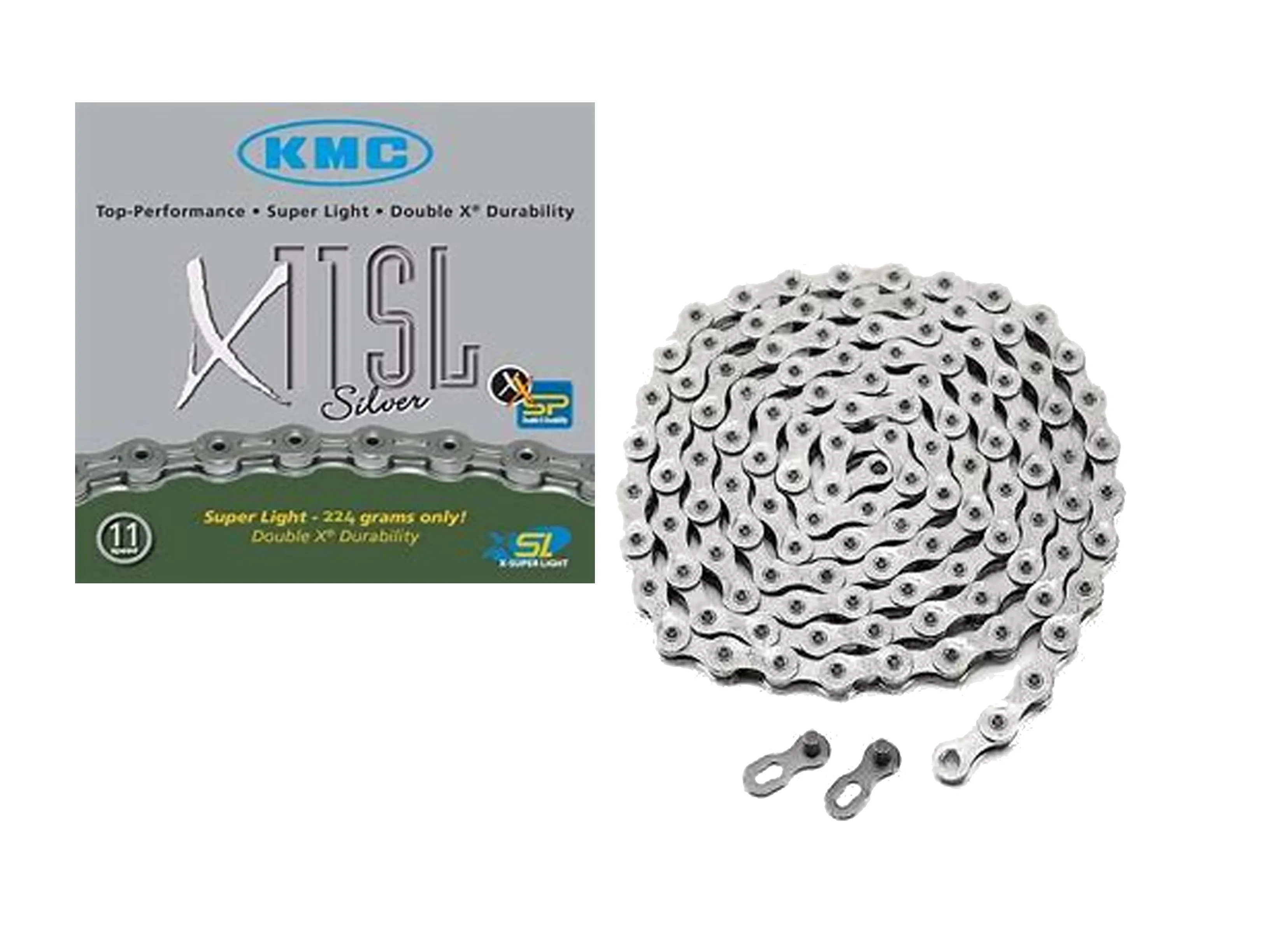 Cadena KMC x11 Super Light silver en caja